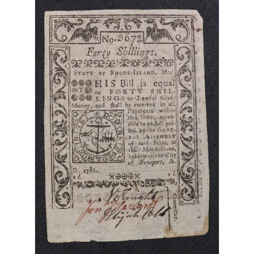 40s May, 1786  COLONIAL CURRENCY RI-300 (2)