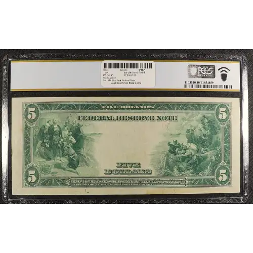 $5 1914 Blue Seal Federal Reserve Notes 871B