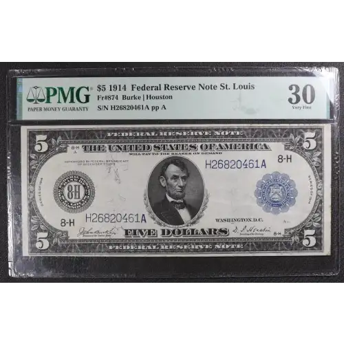 $5 1914 Blue Seal Federal Reserve Notes 874 (2)