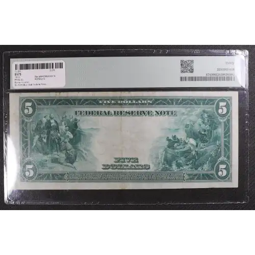 $5 1914 Blue Seal Federal Reserve Notes 874