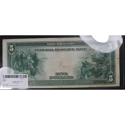 $5 1914 Blue Seal Federal Reserve Notes 891A