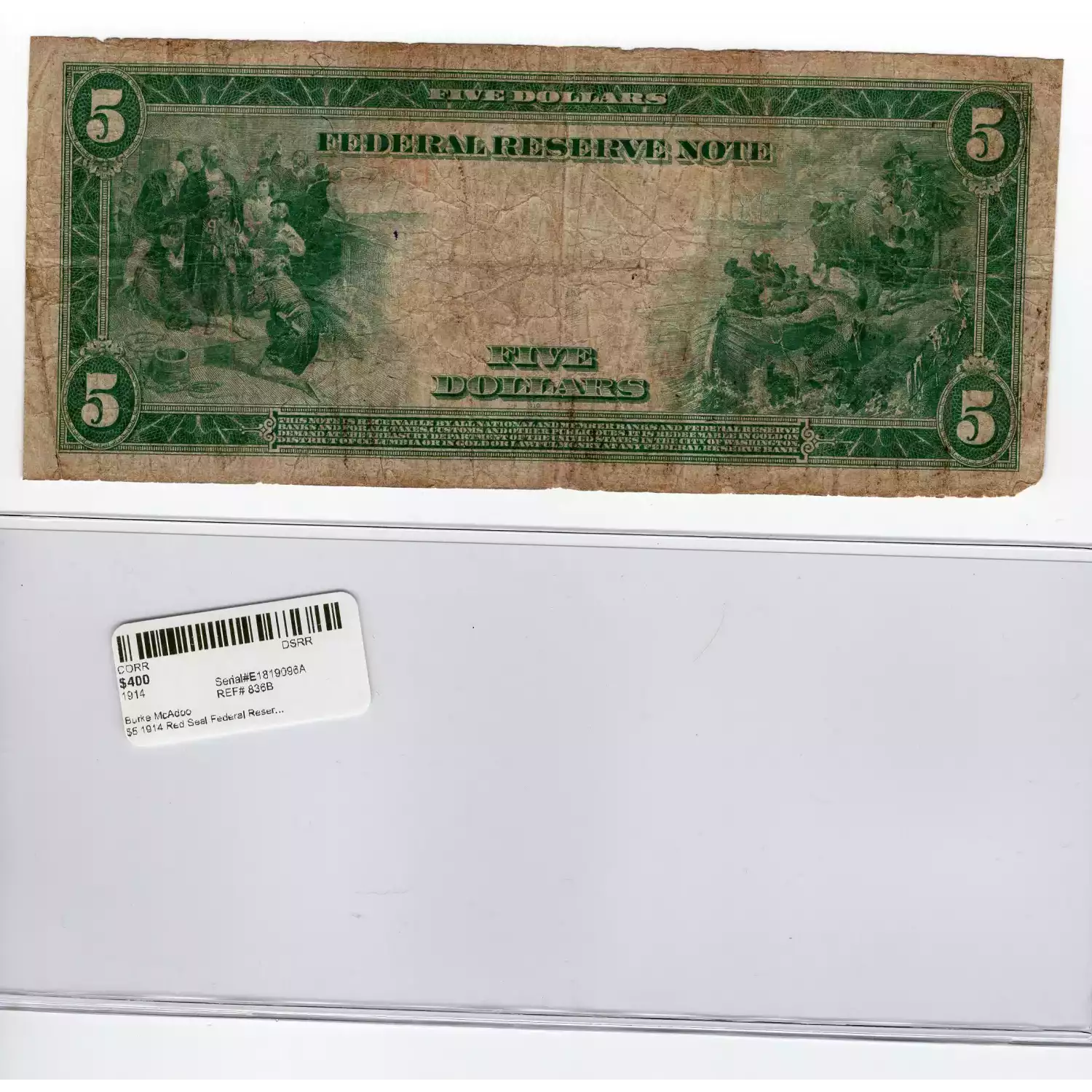 $5 1914 Red Seal Federal Reserve Notes 836B (2)