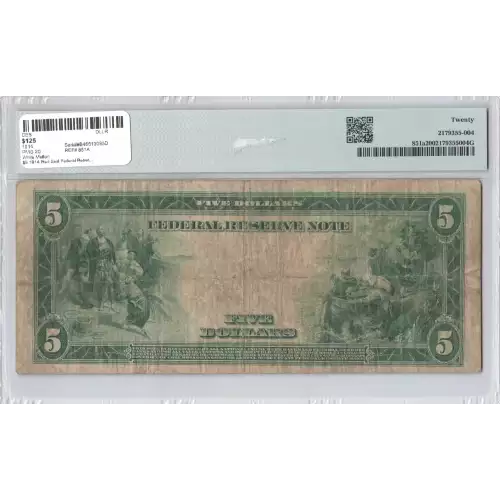 $5 1914 Red Seal Federal Reserve Notes 851A