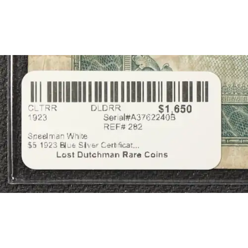 $5 1923 Blue Silver Certificates 282