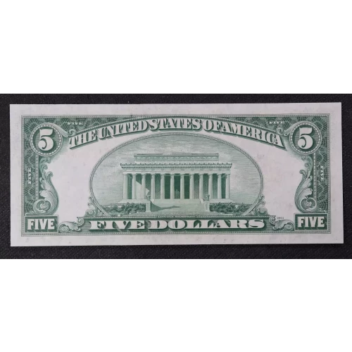$5 1928-F red seal. Small Legal Tender Notes 1531* (2)