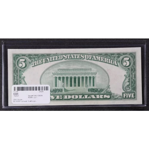 $5 1928-F red seal. Small Legal Tender Notes 1531* (3)