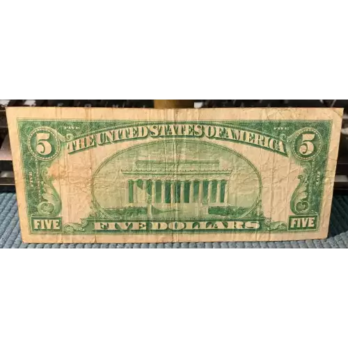 $5 1928 Green seal Small Size $5 Federal Reserve Notes 1950-I (2)