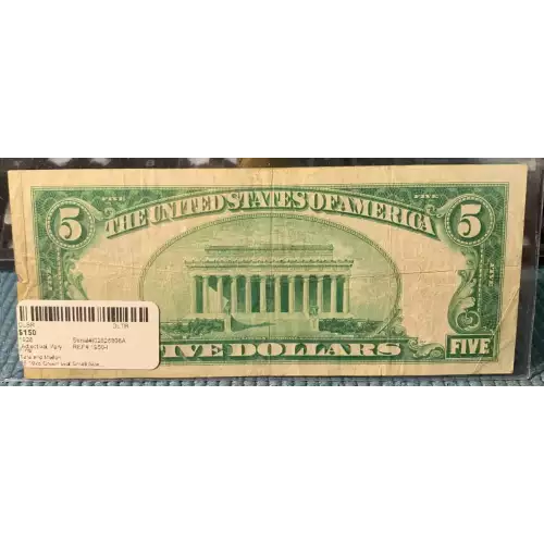 $5 1928 Green seal Small Size $5 Federal Reserve Notes 1950-I
