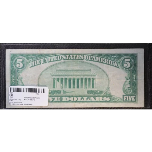 $5 1929 brown seal Small Federal Reserve Bank Notes 1850-G (3)