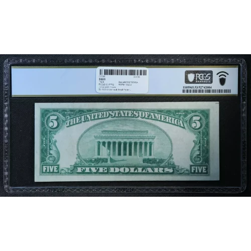 $5 1929 brown seal Small Federal Reserve Bank Notes 1850-I (2)