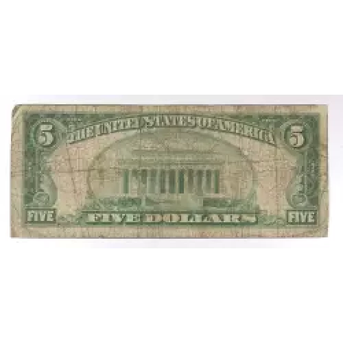 $5 1929 Small brown seal Small National Bank Notes 1800-1