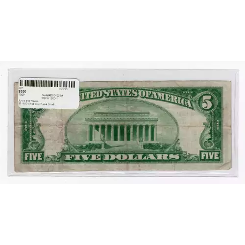 $5 1929 Small brown seal Small National Bank Notes 1800-1 (3)