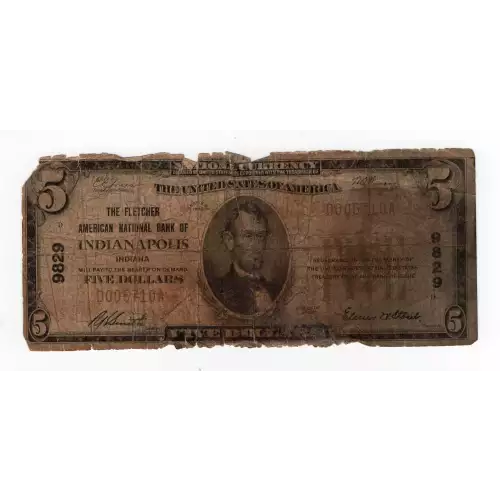 $5 1929 Small brown seal Small National Bank Notes 1800-1