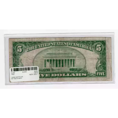 $5 1929 Small brown seal Small National Bank Notes 1800-1 (3)
