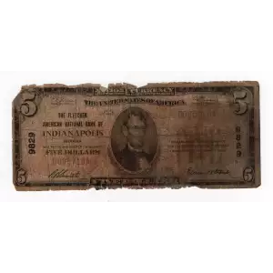$5 1929 Small brown seal Small National Bank Notes 1800-1
