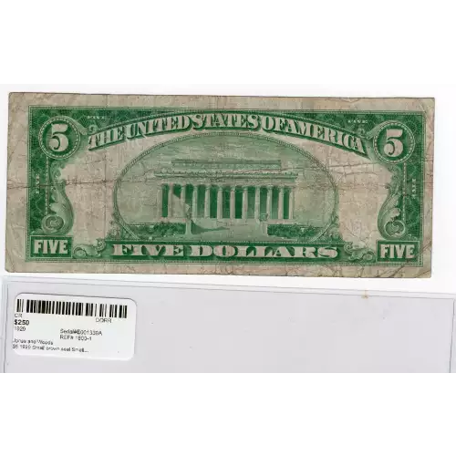 $5 1929 Small brown seal Small National Bank Notes 1800-1 (2)