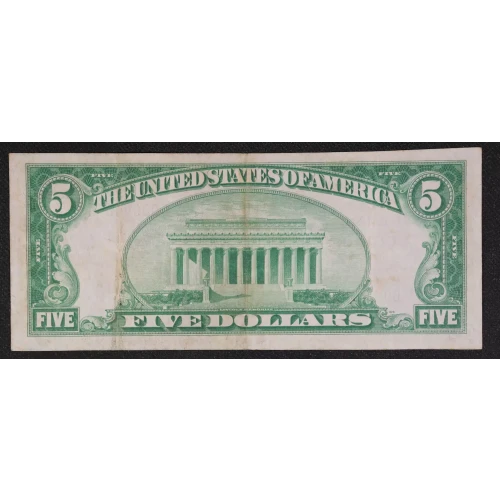 $5 1929 Small brown seal Small National Bank Notes 1800-1 (2)