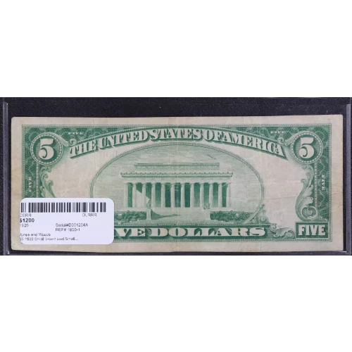 $5 1929 Small brown seal Small National Bank Notes 1800-1 (3)
