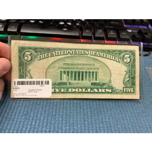 $5 1929 Small brown seal Small National Bank Notes 1800-1 (2)