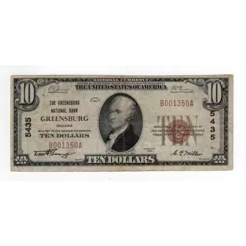 $5 1929 Small brown seal Small National Bank Notes 1800-1