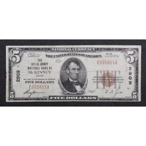 $5 1929 Small brown seal Small National Bank Notes 1800-1 (3)