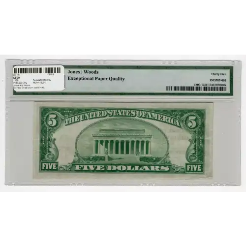 $5 1929 Small brown seal Small National Bank Notes 1800-1 (2)