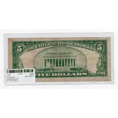 $5 1929 Small brown seal Small National Bank Notes 1800-1 (3)