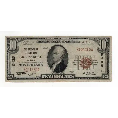 $5 1929 Small brown seal Small National Bank Notes 1800-1