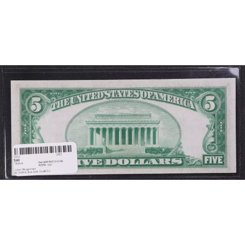 $5 1934-A blue seal. Small Silver Certificates 1651 (3)