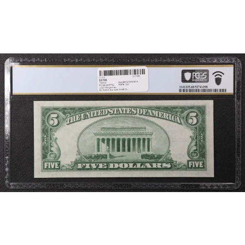 $5 1934-A blue seal. Small Silver Certificates 1651 (2)