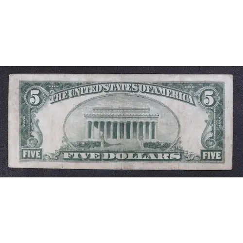 $5 1934-A yellow seal Emergency Notes Issued During WW2 2307