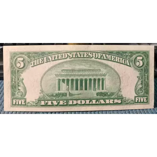 $5 1934 blue-Green seal. Small Size $5 Federal Reserve Notes 1956-Hm (2)