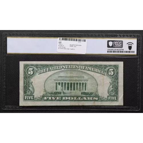 $5 1934-C blue seal. Small Silver Certificates 1653 (2)