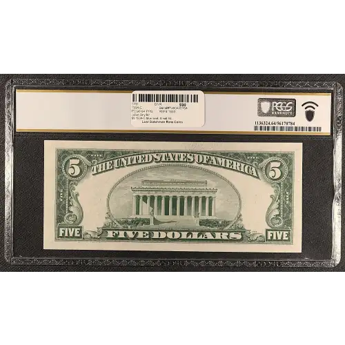 $5 1934-C blue seal. Small Silver Certificates 1653 (2)