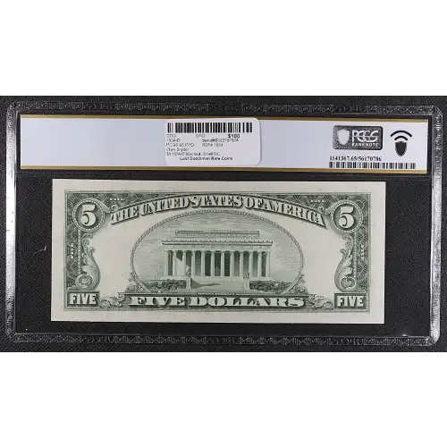 $5 1934-D blue seal. Small Silver Certificates 1654 (2)