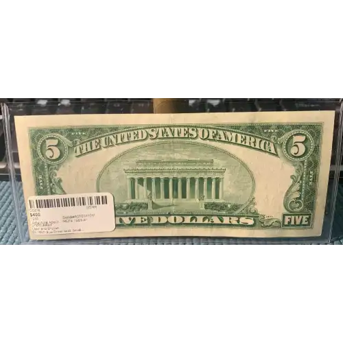 $5 1950 blue-Green seal. Small Size $5 Federal Reserve Notes 1961-A* (2)