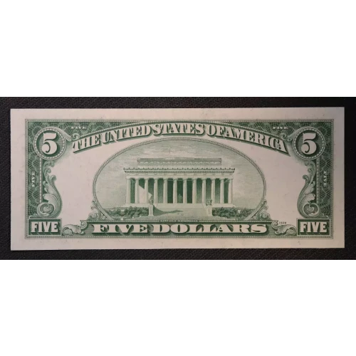 $5 1950 blue-Green seal. Small Size $5 Federal Reserve Notes 1961-B (2)