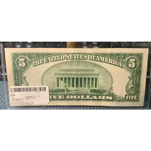 $5 1950 blue-Green seal. Small Size $5 Federal Reserve Notes 1961-D* (3)