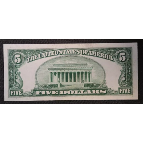 $5 1950 blue-Green seal. Small Size $5 Federal Reserve Notes 1961-D (2)