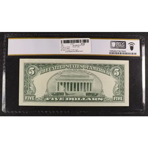 $5 1963 red seal. Small Legal Tender Notes 1536