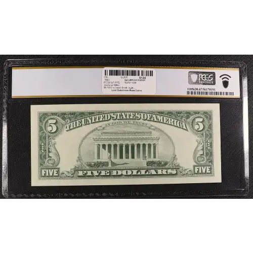 $5 1963 red seal. Small Legal Tender Notes 1536 (2)