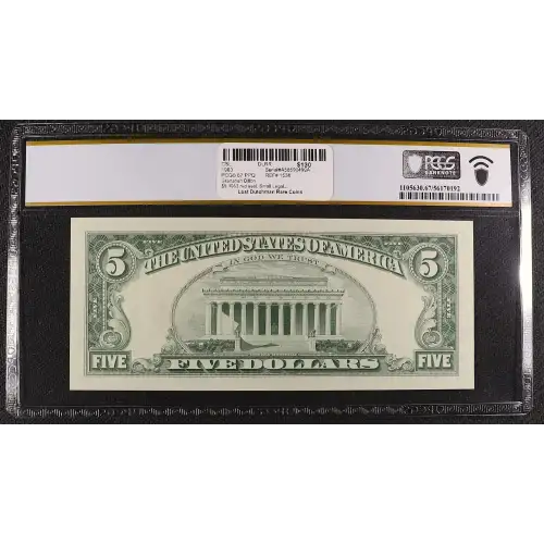 $5 1963 red seal. Small Legal Tender Notes 1536 (2)