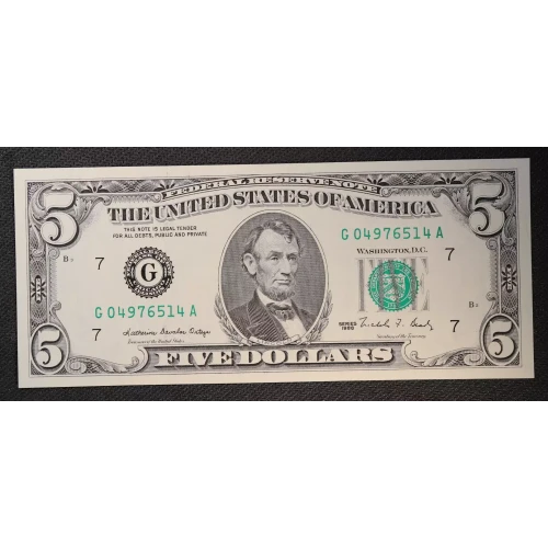 $5 1988  Small Size $5 Federal Reserve Notes 1979-G (3)