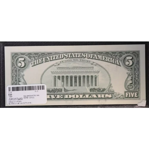$5 1988  Small Size $5 Federal Reserve Notes 1979-G