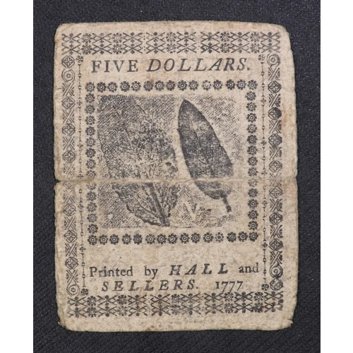$5 February 26, 1777  CONTINENTAL CURRENCY CC-58 (3)