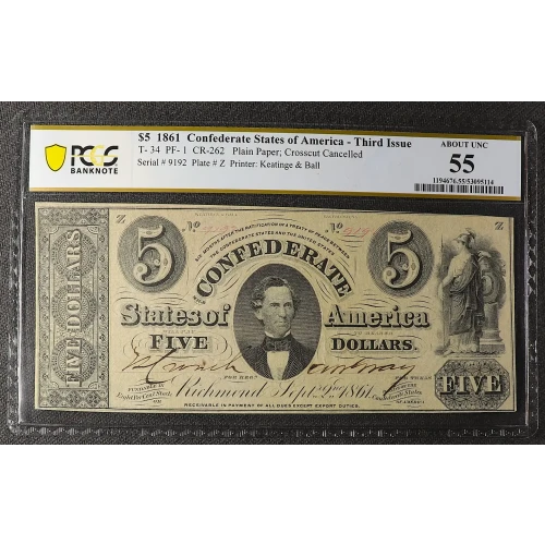 $5   Issues of the Confederate States of America CS-34 (2)