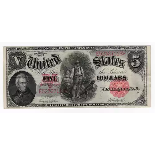 $5  Small Red, scalloped Legal Tender Issues 88