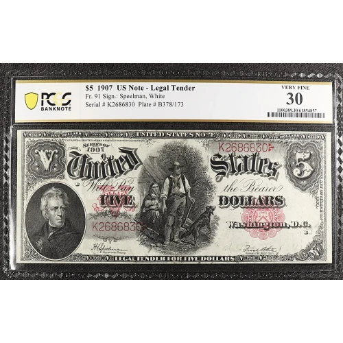 $5  Small Red, scalloped Legal Tender Issues 91 (3)