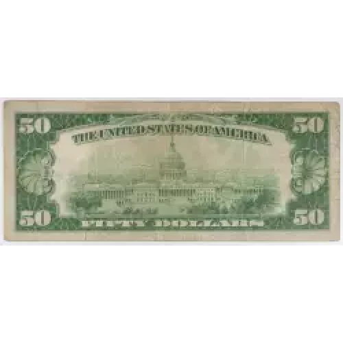$50 1929 small brown seal. Small National Bank Notes 1803-1