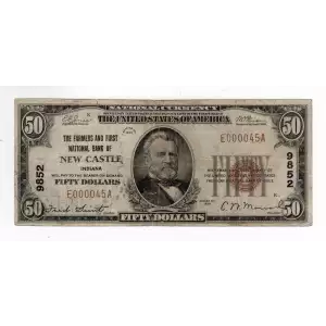 $50 1929 small brown seal. Small National Bank Notes 1803-1